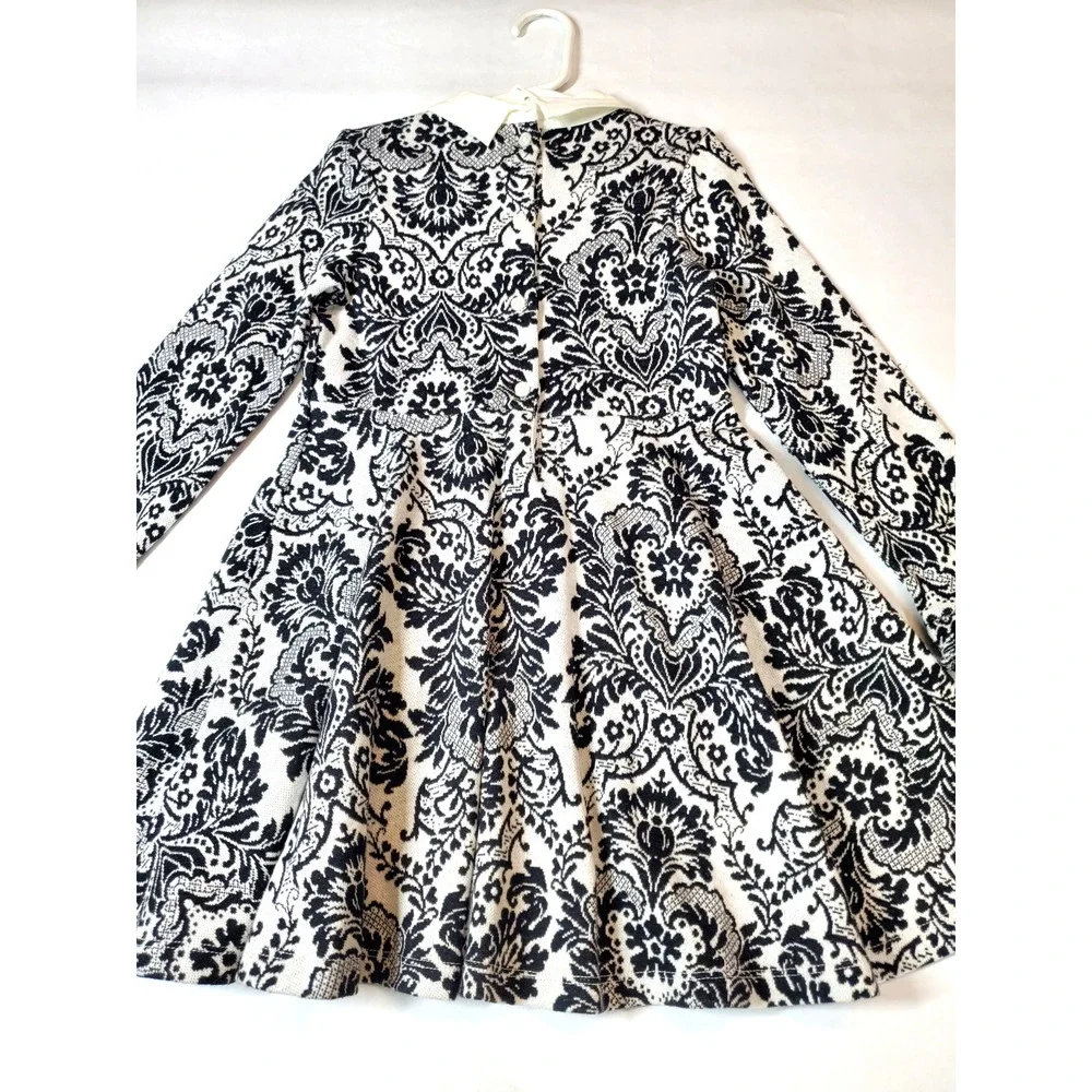 NEW Janie and Jack Girls Small Dress 100% Cotton Sweater Knit Long Sleeve Bow‎